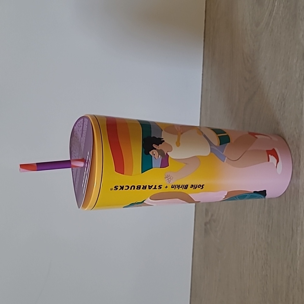 Starbucks Sofie Birkin 2024 Yellow Summer Graphic SS Cold Cup Tumbler - Picture 2 of 8